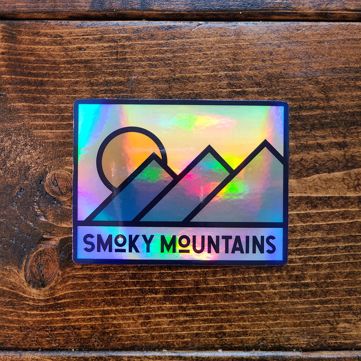 Smoky Mountains Blue Holographic Decal