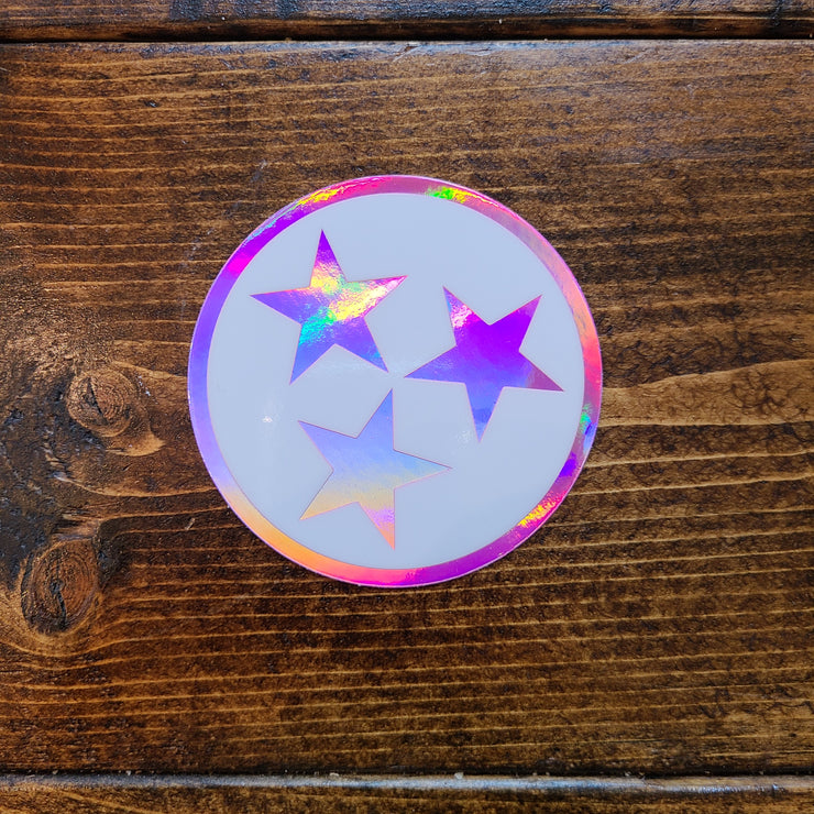 Tristar Pink and White Holographic Decal