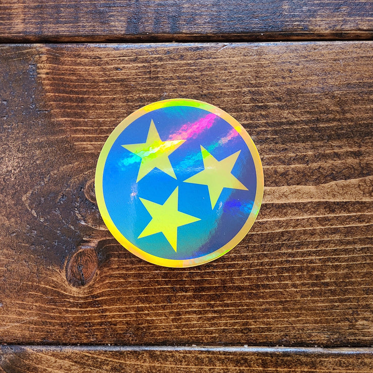 Tristar Blue and Gold Holographic Decal