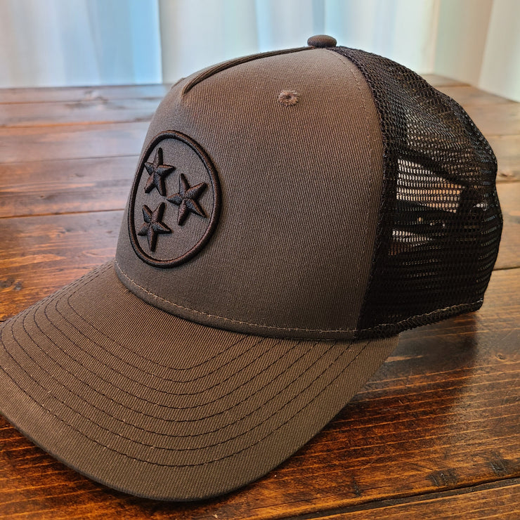 Tristar Embroidered Trucker Hat [Charcoal/Black]