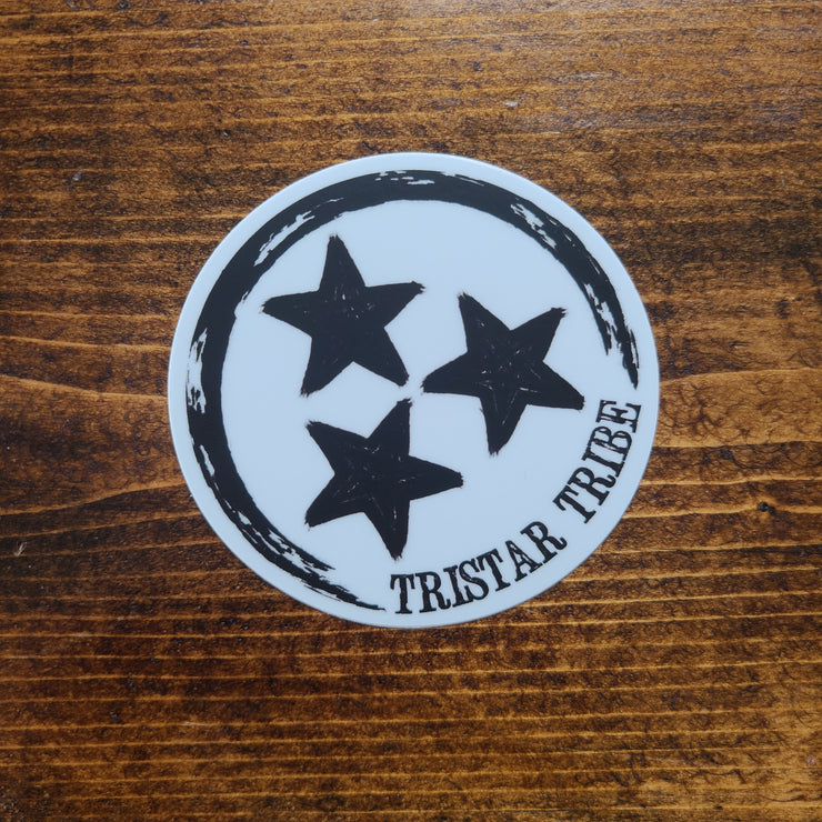 Black and White Tristar Tribe Decal